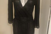 Awear black/ silver lurex wrap dress dress size UK10/12 EU38/40 Postage included