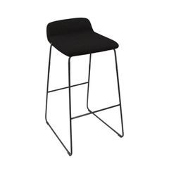 Set of 2 Modern Black Bar Stools