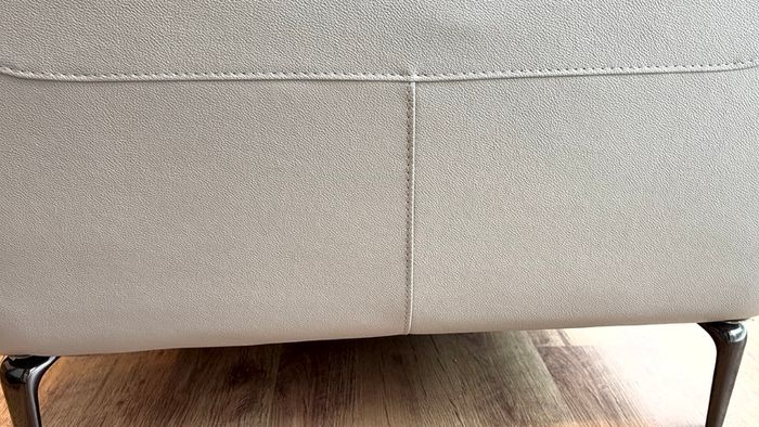 Light grey leather sofa set - 3-seater and 2-seater