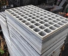 Horticultural seedling trays, pots and pot trays.