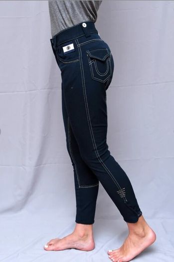 HV Polo Womens Horse Riding Breeches Trousers Navy Blue Size 36