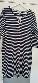 Nicolle Nautical Navy and White Striped dress Sz L ( Fit 12-14 UK) - Bnwot Rrp 59.99