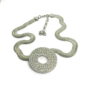 Mid Century Silver Tone Statement Necklace