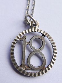 Vintage Sterling Silver 18 Pendant Necklace length 17" - 2g