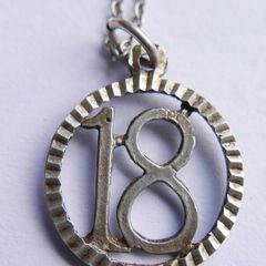 Vintage Sterling Silver 18 Pendant Necklace length 17" - 2g