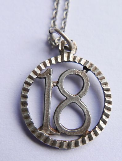 Vintage Sterling Silver 18 Pendant Necklace length 17" - 2g