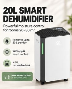20L Day Smart Dehumidifier with WiFi Control for Medium Rooms