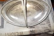 Beautiful Old Oval Shaped Silver Plated Pierced Serving Tray with Handle, Postage Available or Collection on all my items