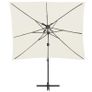 Cantilever Umbrella with Double Top Sand 250x250 cm Image 3