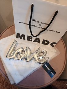 Contemporary love silver ceramic sign