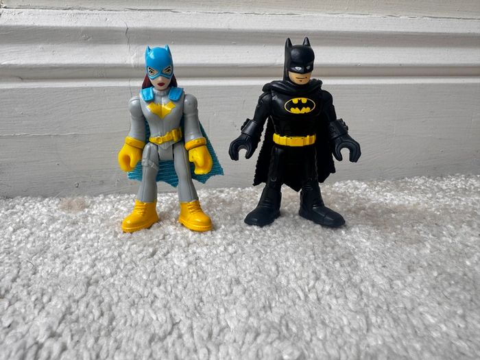 Imaginext DC Super Friends Batgirl And Batman approx. 7 cm. Used Please see photos