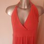 Atmosphere coral maxi halter neck dress size UK14 EU42 Postage included Image 3