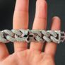 Iced Out Cuban Link Clover Bracelet 8 Inch Image 5