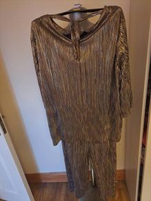 George gold/ navy party set Blouse and culottes size UK18 EU46 Perfect condition Postage included