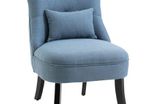 Solid Rubber-Wood Tufted Single Sofa Chair Pillow Blue