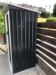 Tool Shed Including 4 Hooks Gloves 1.4 m Sliding Door Garden Metal Garden Cabinet Garden Shed Anthracite