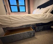 Double bed frame with storage