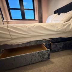 Double bed frame with storage