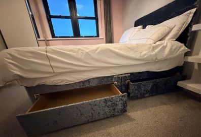 Double bed frame with storage