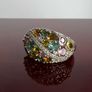 Silver Multi-Tourmaline & White Zircon Cluster Ring Image 4