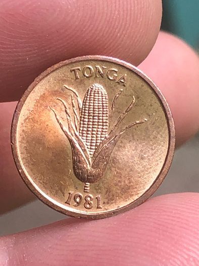 Tonga 1 Seniti 1981, World Food Day - Vanilla plant - Ear of corn