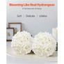 65 Pcs Artificial Silk Hydrangea Flowers 9.8 In Bouquet Arrangement White Image 2