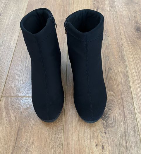 Black Wedge Ankle Boots Size 5