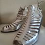 France Mode Adilo fashion summer silver shoes heels New & boxed size 4.5 uk Image 6