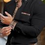 Men's Checkered Black Shirt Image 2