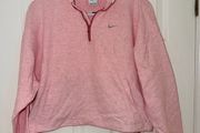 Nike Therma-FIT Womens Quarter Zip Sweatshirt in Pink Marl - size medium