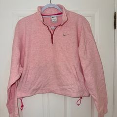 Nike Therma-FIT Womens Quarter Zip Sweatshirt in Pink Marl - size medium
