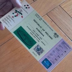 Ireland v Romania Souvenir Ticket Italia 90 World Cup