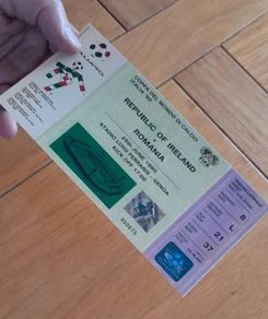 Ireland v Romania Souvenir Ticket Italia 90 World Cup
