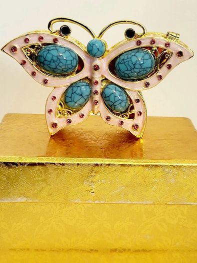 Butterfly Handmade Crystal Studded Trinket Box - Multi