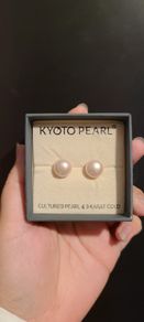 Genuine Kyoto Pearl Stud Pearl Freshwater Pearl in 9ct Gold Earring