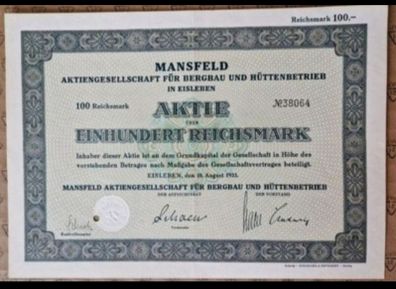 German share certificate ,1933