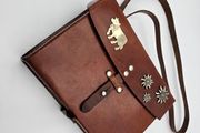 Original Swiss Army Issued Officier Leather Bag Collectable with Swiss Decorations