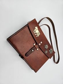 Original Swiss Army Issued Officier Leather Bag Collectable with Swiss Decorations