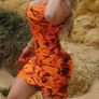 Orange Spandex Bodycon dress, size M Image 2