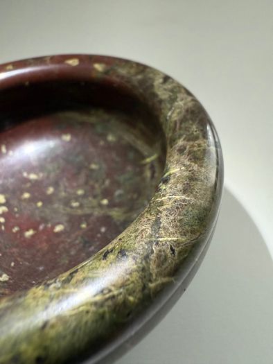 Antique Miniature Turned Cornish Serpentine (Stone Salt or Pin Dish)