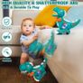 Baby Toys Musical Light Crawling Walking Dinosaur Toys for Boys Girls 12 18 24 Months, Baby Musical Toy Sound Toys Birthday Present Dino Gifts for Kids Toddler Age 1 2 3 4+ Years Old (Green/orange) Image 5