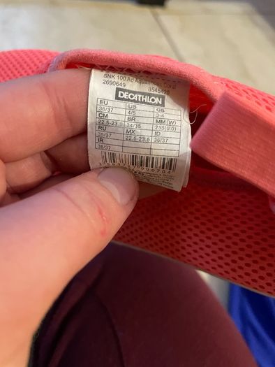 Decathlon beach shoes size 36/37