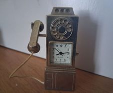 Miniature A and B public telephone Clock