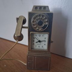 Miniature A and B public telephone Clock