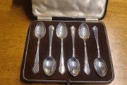 Vintage Mappin &amp; Webb silver spoons in original box