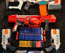 Mega Nerf & X-Shot Blaster Bundle - 5 Guns Inc. Modulus Tri-Strike & RotoFury