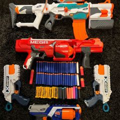 Mega Nerf & X-Shot Blaster Bundle - 5 Guns Inc. Modulus Tri-Strike & RotoFury