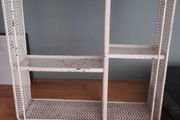 industrial metal wall shelf white distressed