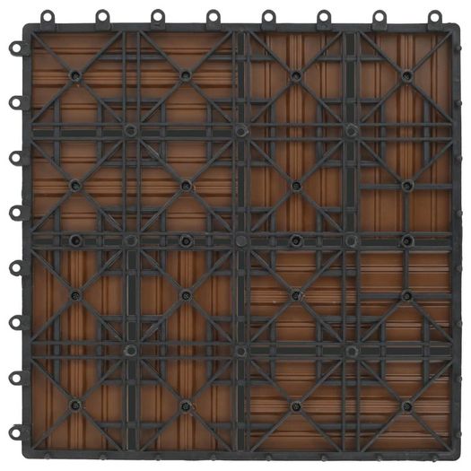 22 pcs Decking Tiles 30x30 cm 2 sqm WPC Teak Colour