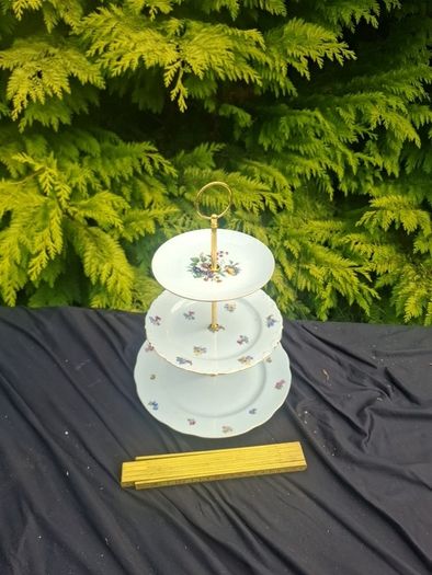 Floral china cake stand postage possible